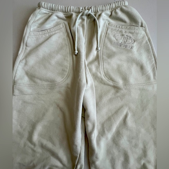 💚👖SIDE 1 Celery Green Sweat Pants Drawstring🧘🏻‍♀️ - Picture 1 of 10